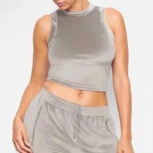 NEW Skims Velour Crew Neck Tank Smoke Medium